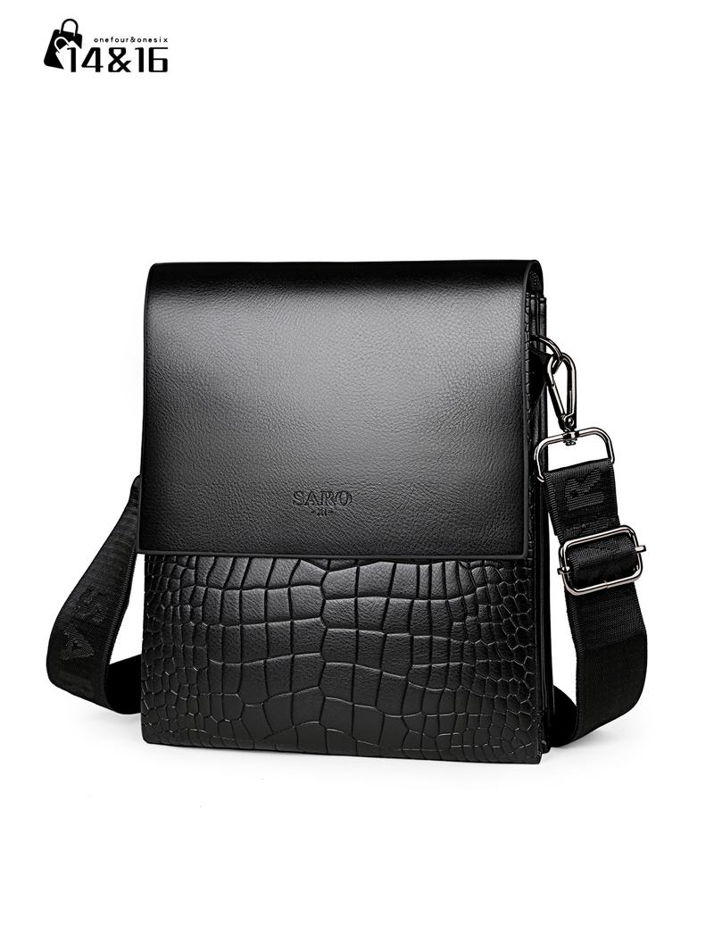 Men's PU Leather Shoulder Bag, Versatile Shoulder Bag, Casual Crossbody Messenger Bag, Multi-Functional Small Storage Pouch, Ideal Gift for Boyfriend