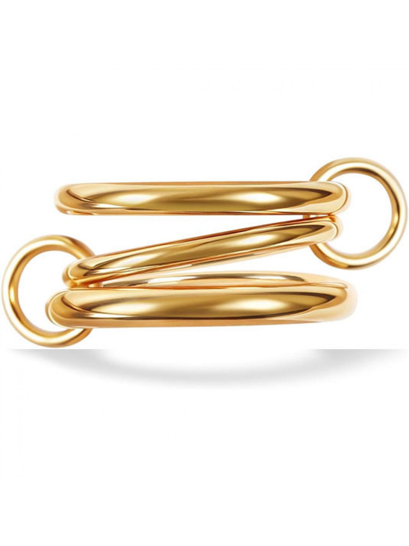 Stainless steel interlocking rings with full diamonds, three rings, four rings, new double-color multi-element style ring