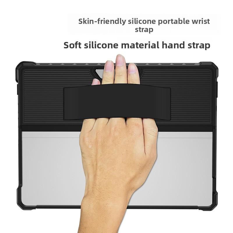 Heavy Duty Shockproof Case for Microsoft Surface Pro 9/8/7/X, Protective Cover with Built-in Kickstand, Back Shell & Adjustable Shoulder Strap, Rugged Full Body Protector for Surface Tablet