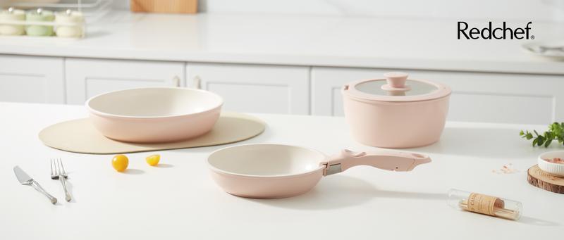 【New Year Sale】Redchef Removable Handle Pots And Pans Non Stick, Ceramic Cookware Set, RV Cookware Set, Non Toxic Pots And Pans Set No PFAS & PTFE & PFOA, Detachable Pots And Pans, Dishwasher & Oven Safe
