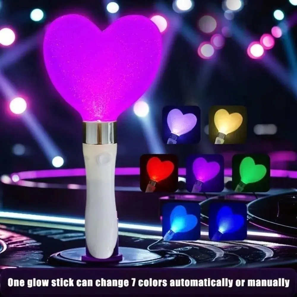 Heart Star Shaped Kpop Lightstick Bright Stick Flashing Mode Concert Support Sticks Color Changed Glow Stick for Wedding Party