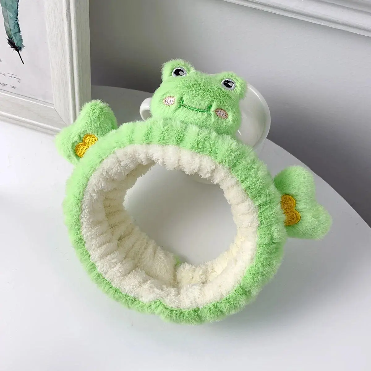Kawaii Wash Face Headband for Women & Girls, Cute Bear & Yellow Chick Hair Band, Soft Heart Design Hair Accessory for Skincare, Makeup & Spa