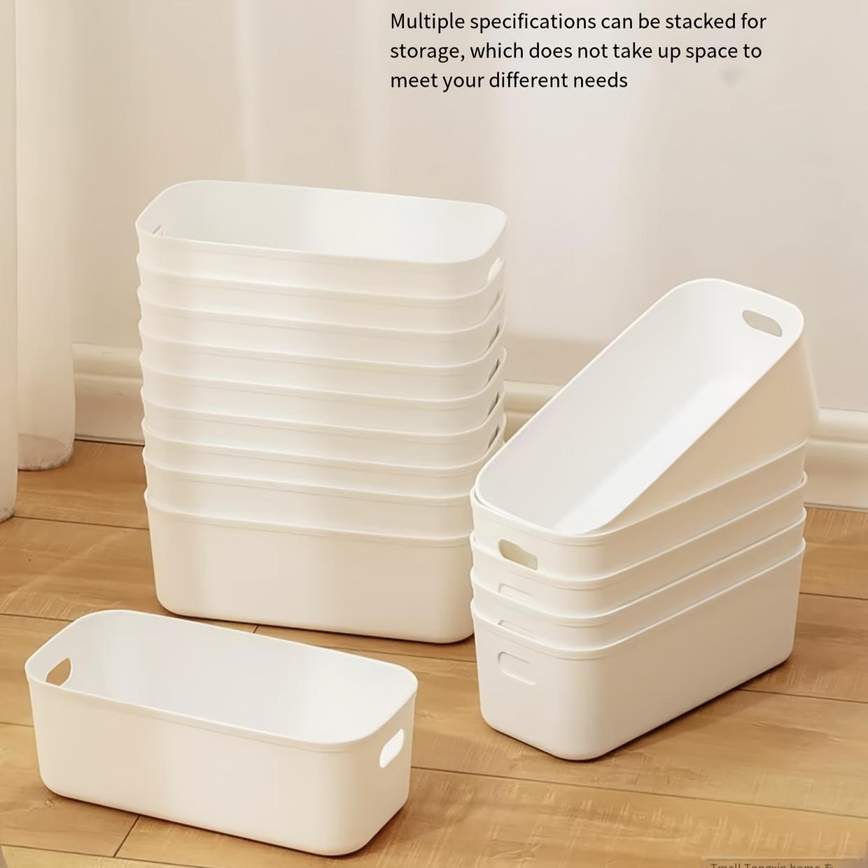 10 durable plastic home storage boxes, stackable storage bins for underwear and socks, with open compartments, transparent drawer storage boxes, drawer compartment design, modern style, visible compartments - space-saving organizers for wardrobes