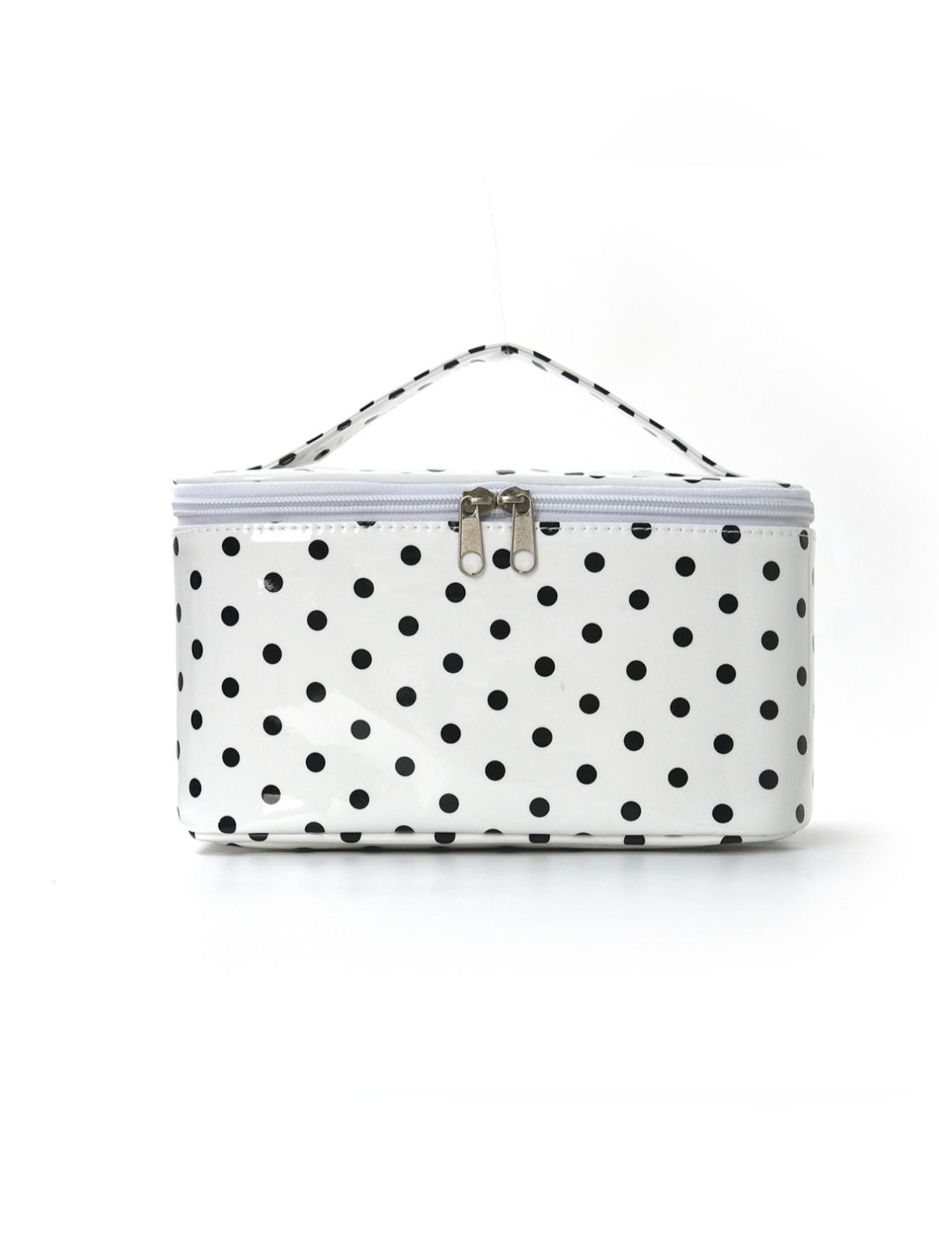 Polka Dot Makeup Bag, High Aesthetic Large Capacity Multi-Functional Storage Bag, Outdoor Travel Portable Handheld Organizer, Cosmetic Travel Bag