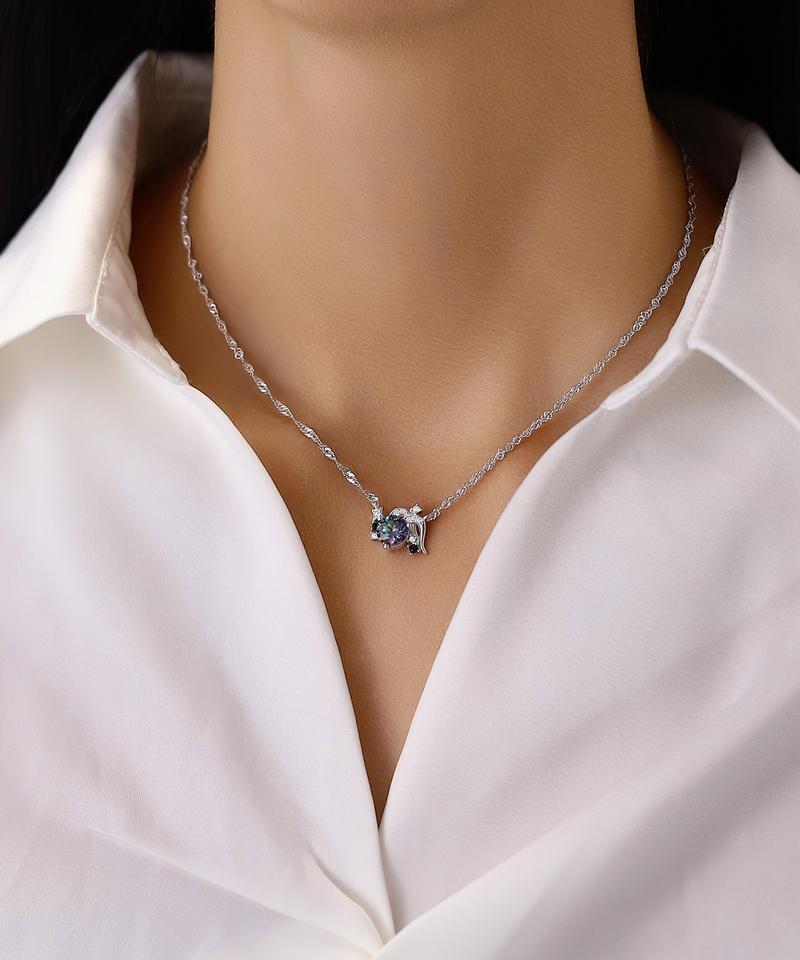 【Zodiac Pendant Necklace】Star Sign 1CT Synthetic Moissanite Zodiac Necklace 1.66mm Italian Rope Chain in 925 Sterling Silver Special Gift Package Birthday/AnniversaryGift for Women