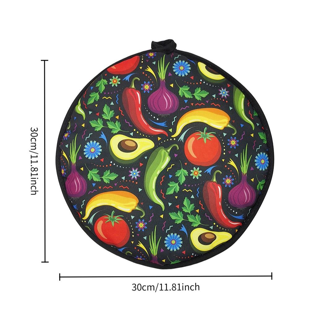 1pcs Mexican Thickened Corn Tortilla Insulated Bag, Pure Cotton Round Bread Carrier, Home Use Takeout Bag, Cross-Border Food Storage