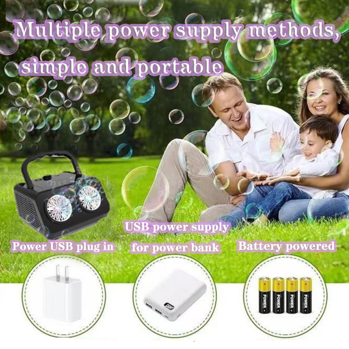 Electric Stage Bubble Machine with Ambient Lighting, Dual Fans, 20000+ Bubbles/minute, Ideal for Parties, Weddings, Holidays