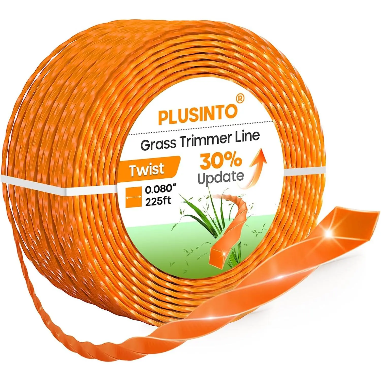 String Trimmer Line .080", 225 Feet Weed Eater String | Twisted Trimmer Line for Universal Replacement, Orange Premium Nylon String Trimmer Line For Light Grass&Weeds