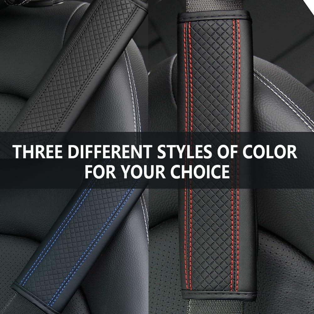 2-Pack PU Leather Car Safety Belt Shoulder Pads, Comfortable Pressure Relief Seatbelt Covers, Anti-Chafing Backpack Shoulder Protectors
