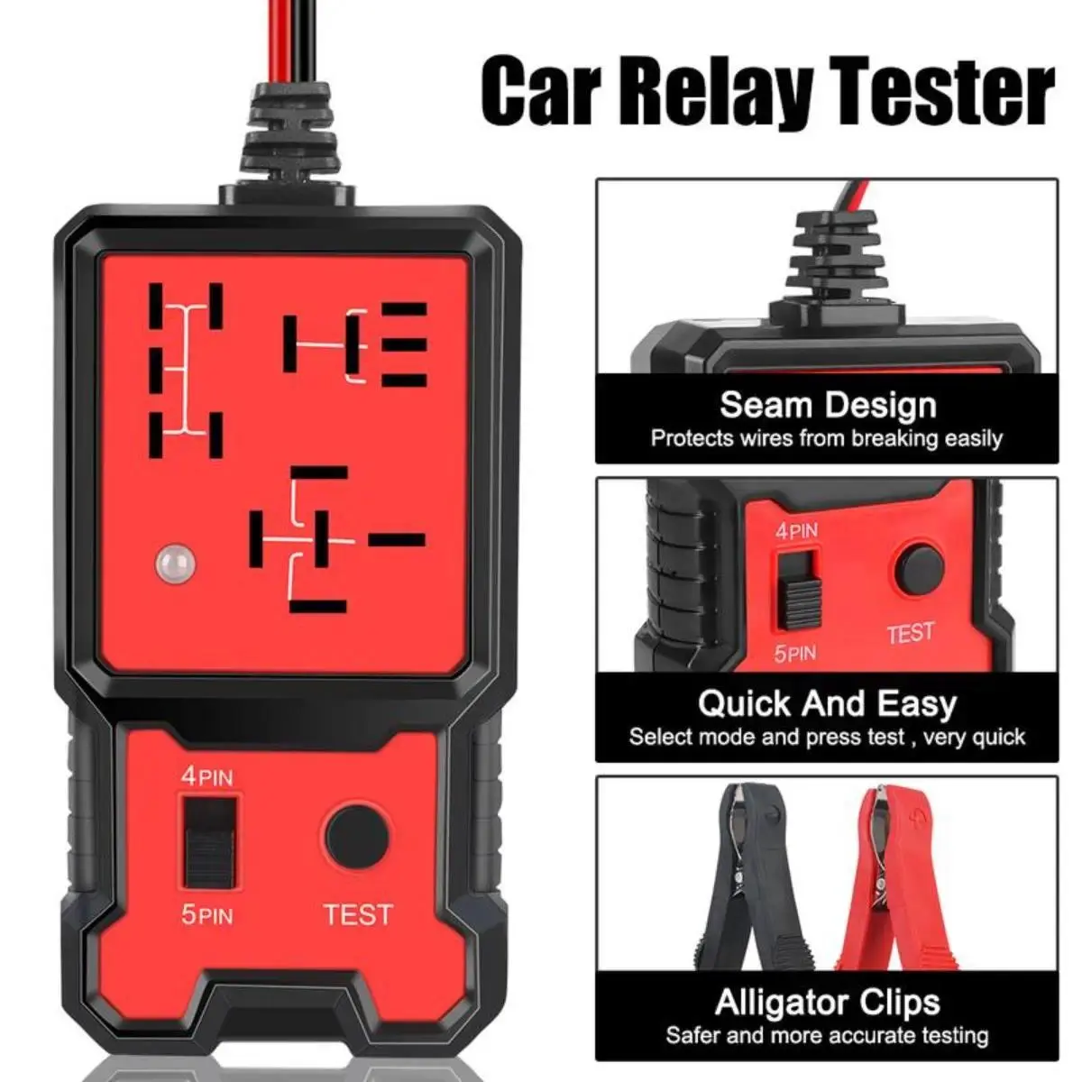 2026 Automotive Relay Tester Tool - 12V/24V Relay Check Device, Code Readers & Scan Tools, Diagnostic Test & Measurement Supplies, Father's Day Gift for Men