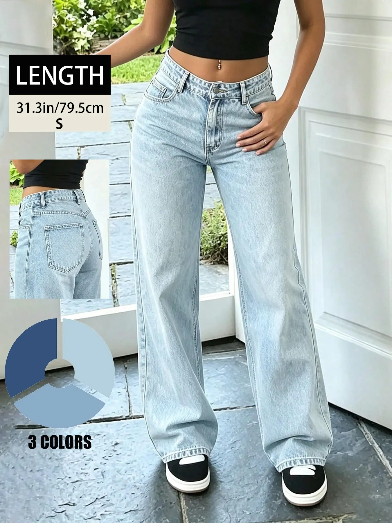 Women's Loose Straight Leg Jeans, Vintage Drop Waist Classic Five Pocket Denim Jeans, Slimming Versatile Daily Wear Casual Style Jeans