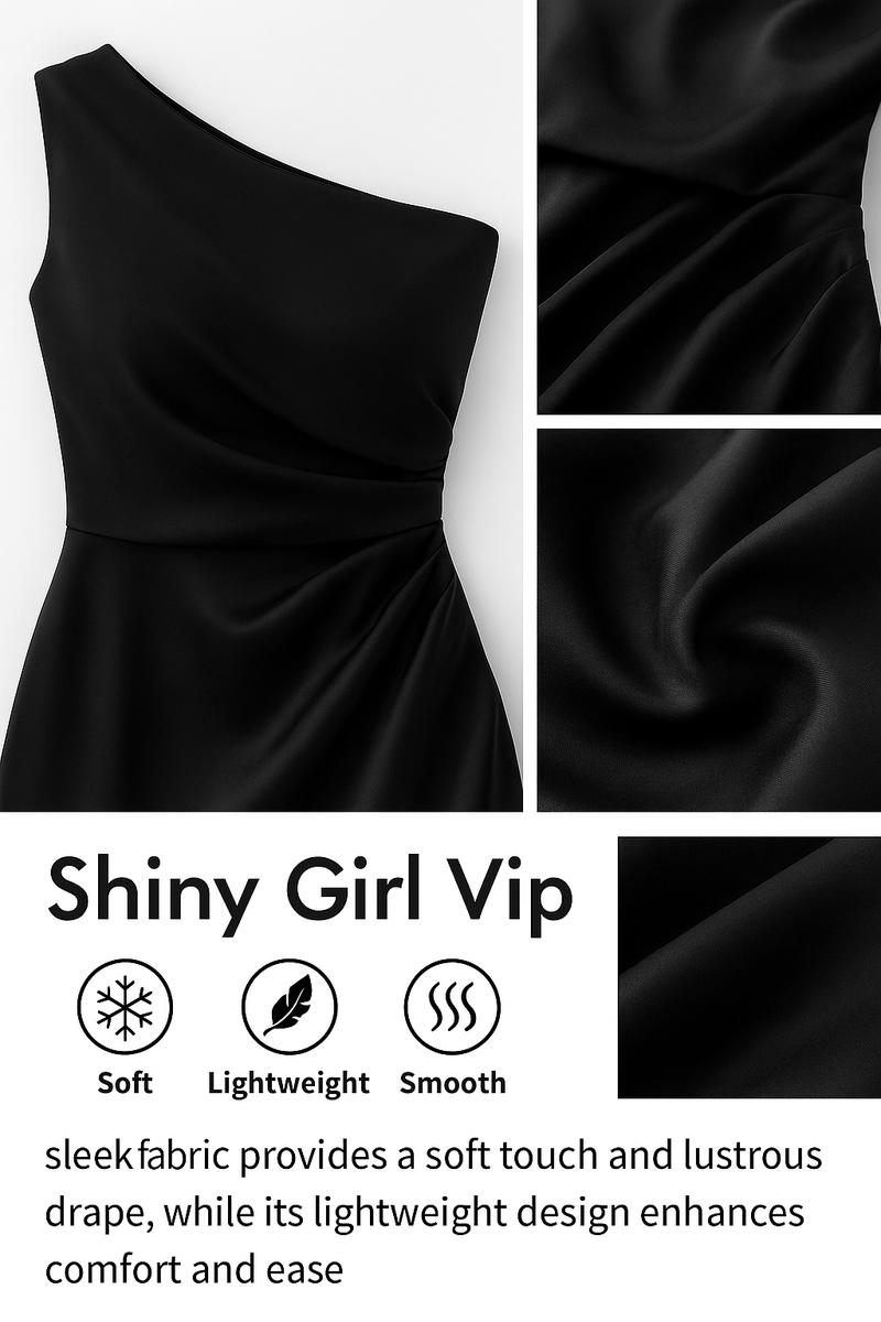 Women's One-Shoulder Satin Evening Gown, Long Bodycon Dress, Elegant Party Wear, Wedding Guest, High Waist Slimming, Asymmetrical Neckline, Bodycon Fit Dress Women's One-Shoulder Satin Evening Gown, Long Bodycon Dress, Elegant Party Wear, Wedding Guest, High Waist Slimming, Asymmetrical Neckline, Bodycon Fit Dress