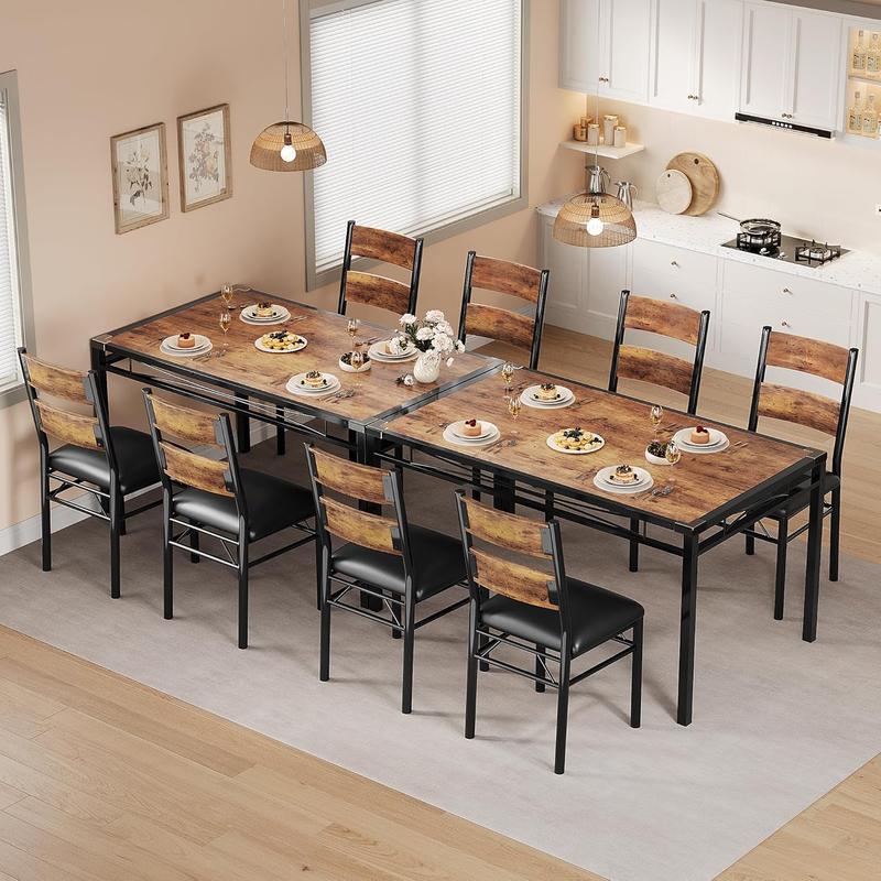 Dining Table Set for 4/2, Dining Room Table Set for 4/2 with Upholstered Chairs, Wood Kitchen Table Chairs Set of 4/2 with Corner Protector for Small Space, Kitchen, Apartment,