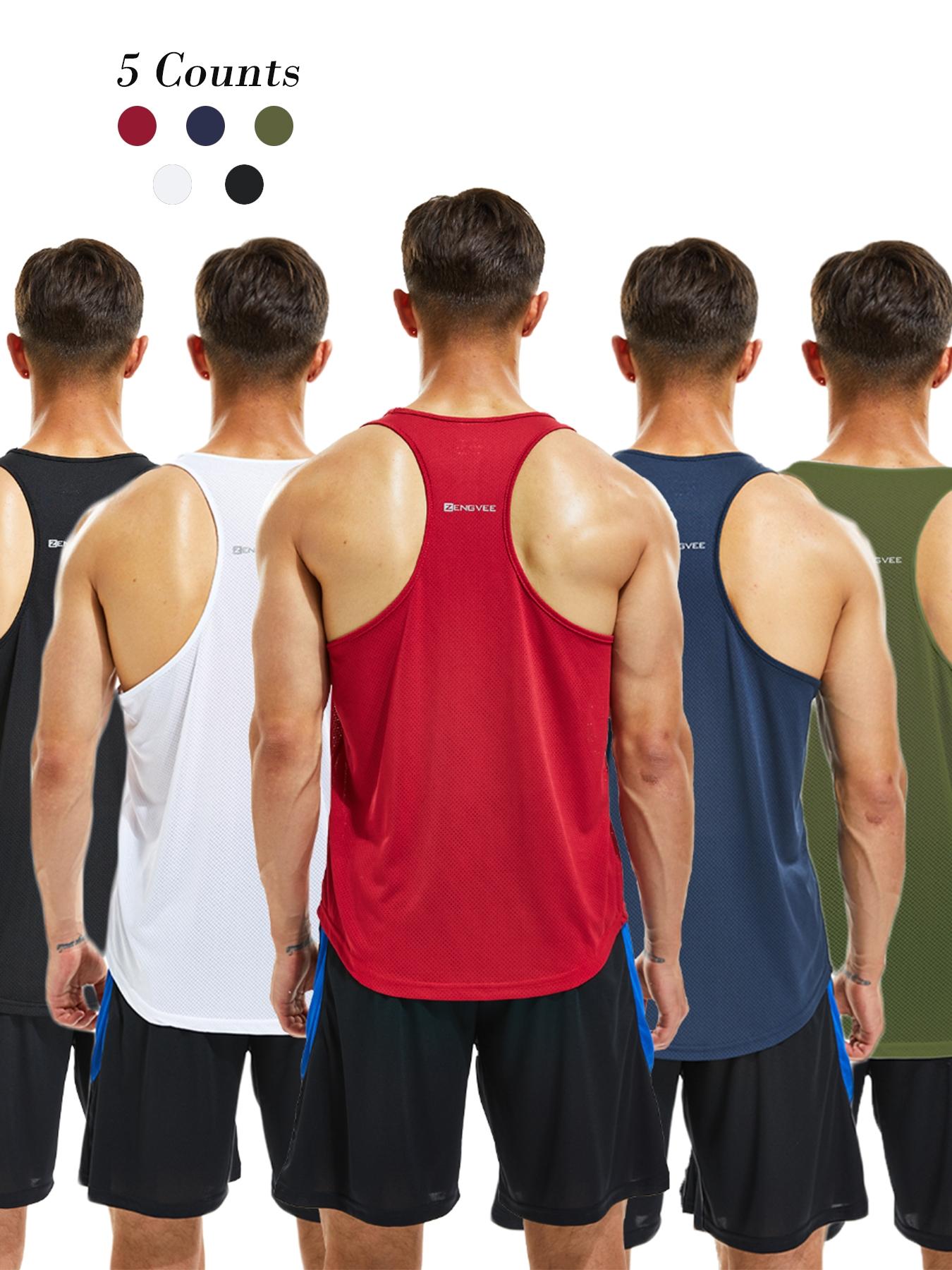 Men's Letter Print Round Neck Sports Tank Top, Loose Sporty Breathable Quick Drying Racerback Tank Top, Gym Clothes, Gym Clothes Workout Men's Letter Print Round Neck Sports Tank Top, Loose Sporty Breathable Quick Drying Racerback Tank Top, Gym Clothes, Gym Clothes Workout