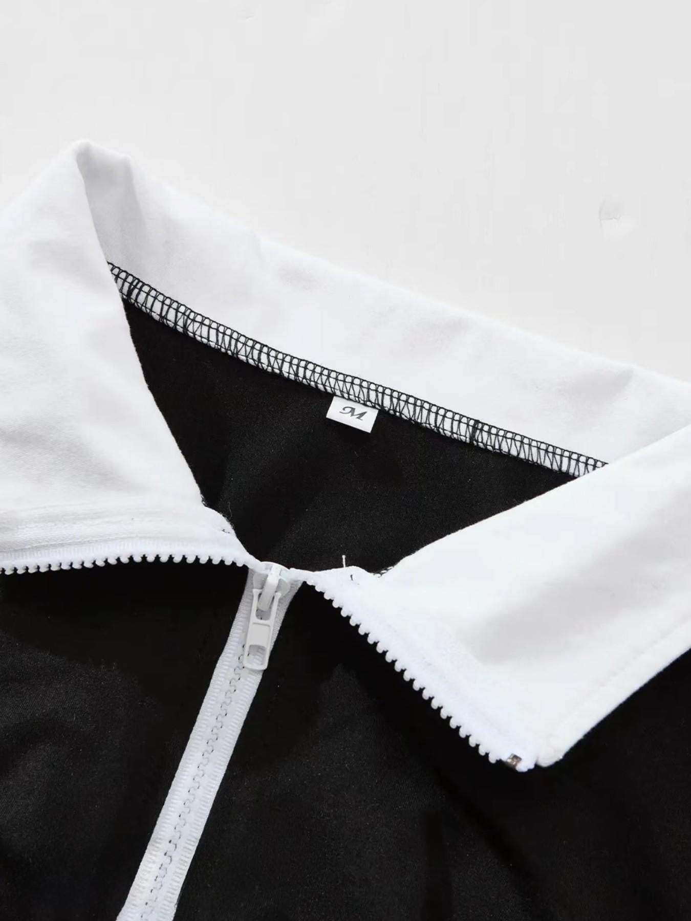 Men's Half-Zip Polo Shirt, Racing Numbers & Chicago Letters Print, Colorblock Design, Breathable Fabric, Streetwear Fashion