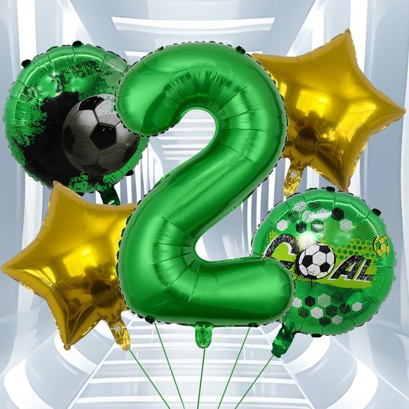 Football Star Number Foil Balloons, Multi Shape Mixed Color Set, Perfect for Birthday Party, Sports Events, School Celebrations, Festival Decor