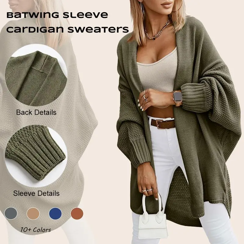 Imily Bela Women's Fall Cardigans 2026 Trendy Open Front Batwing Sleeve Knit Oversized Long Cardigan Sweaters
