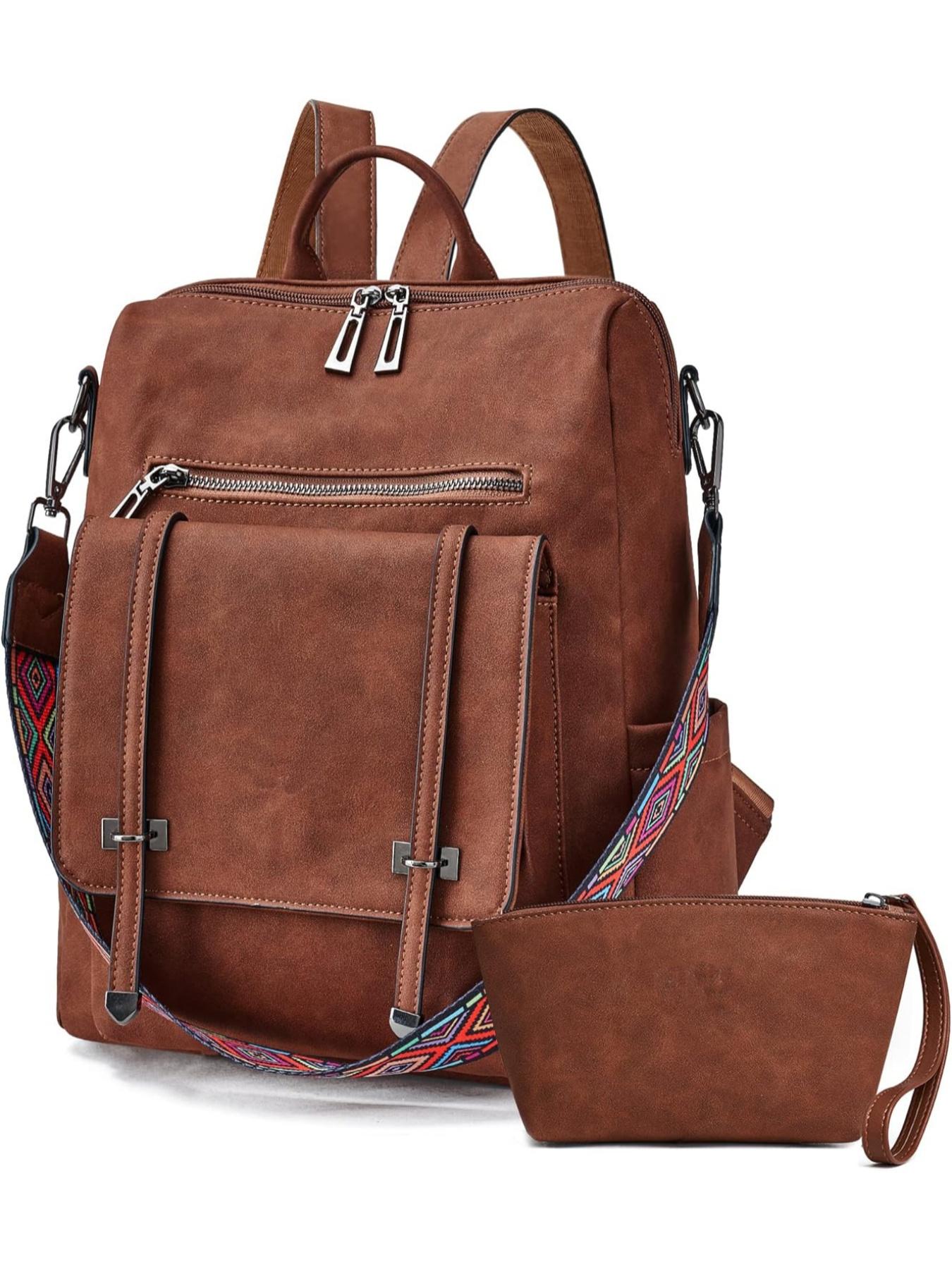 Women's Vintage Soft Leather Backpack, Multi-Functional Commuter Bag, Large Capacity Anti-Theft Handbag, Urban Fashion Accessory