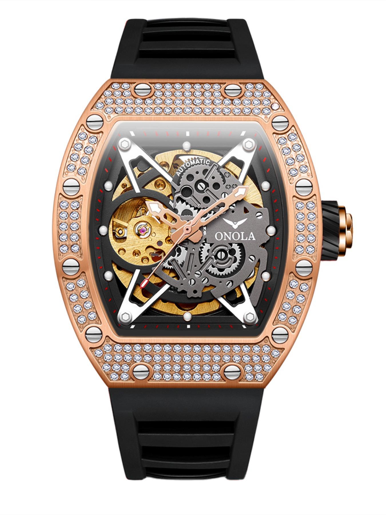 2026 New 44mm Tourbillon Luxury Men Automatic Mechanical Watch, 50m Waterproof, Night Luminous, Gift Box Included, Skeleton Watches