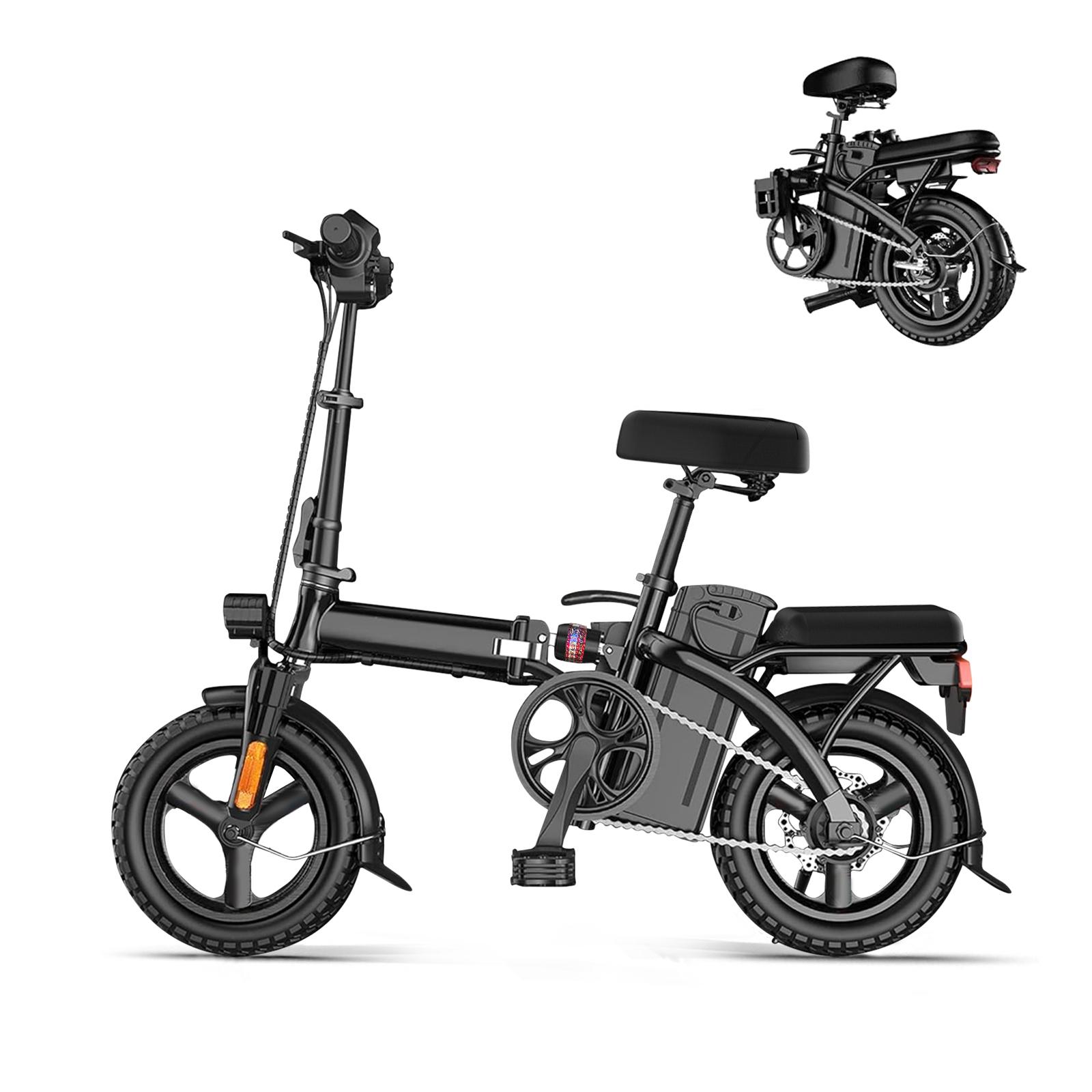 Electric Bike for Adults, Ebike, 14''/16"/20"/26“ Folding E- Bike,576Wh 12Ah Built-in Battery 22MPH, 30+Miles, Multi-Shock Absorption,UL 2849,Electric Bicycles for Adults & Teens,Commuting