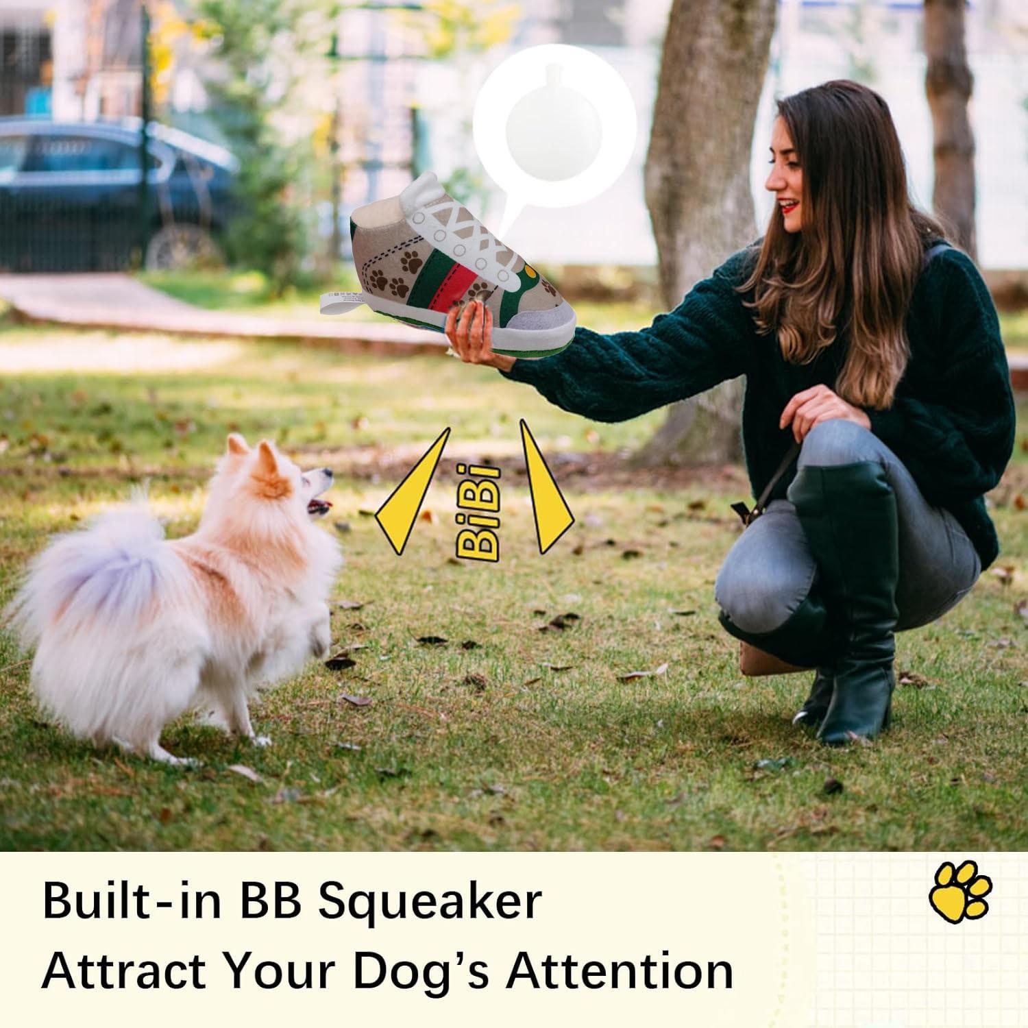 Luxury Designer Pet Toy Shoes Style, Dog Play Toy, Sports Shoe Shape Dog Toy, Stylish and Fun Pet Accessory