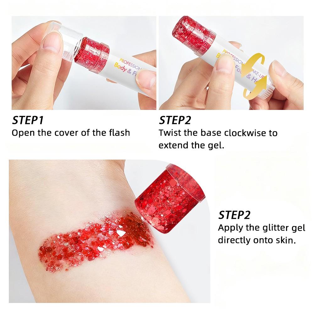 Single Pack Diaoni Magic Party Glitter Stick, Christmas, Easy Application, Long-Lasting Shine, Multi-Use for Face, Neck, Body, Cosplay, Parties, Music Festivals