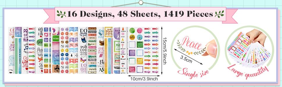 Christmas Gift Christian Stickers with Bible Verse Motivational Quotes Stickers Inspirational Sticker Aesthetic Annotation Kit DIY Creative Planner Stickers Motivation Scripture Sticker Scrapbook Stickers for Journaling, Springtok Gift