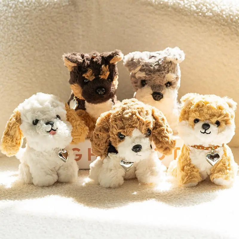 13cm Mini Pet Dog Plush Toy Schnauzer Chinese Rural Dog Wolfdog Beagle Shiba Inu Doll Child Companion Doll Kid Birthday Gift