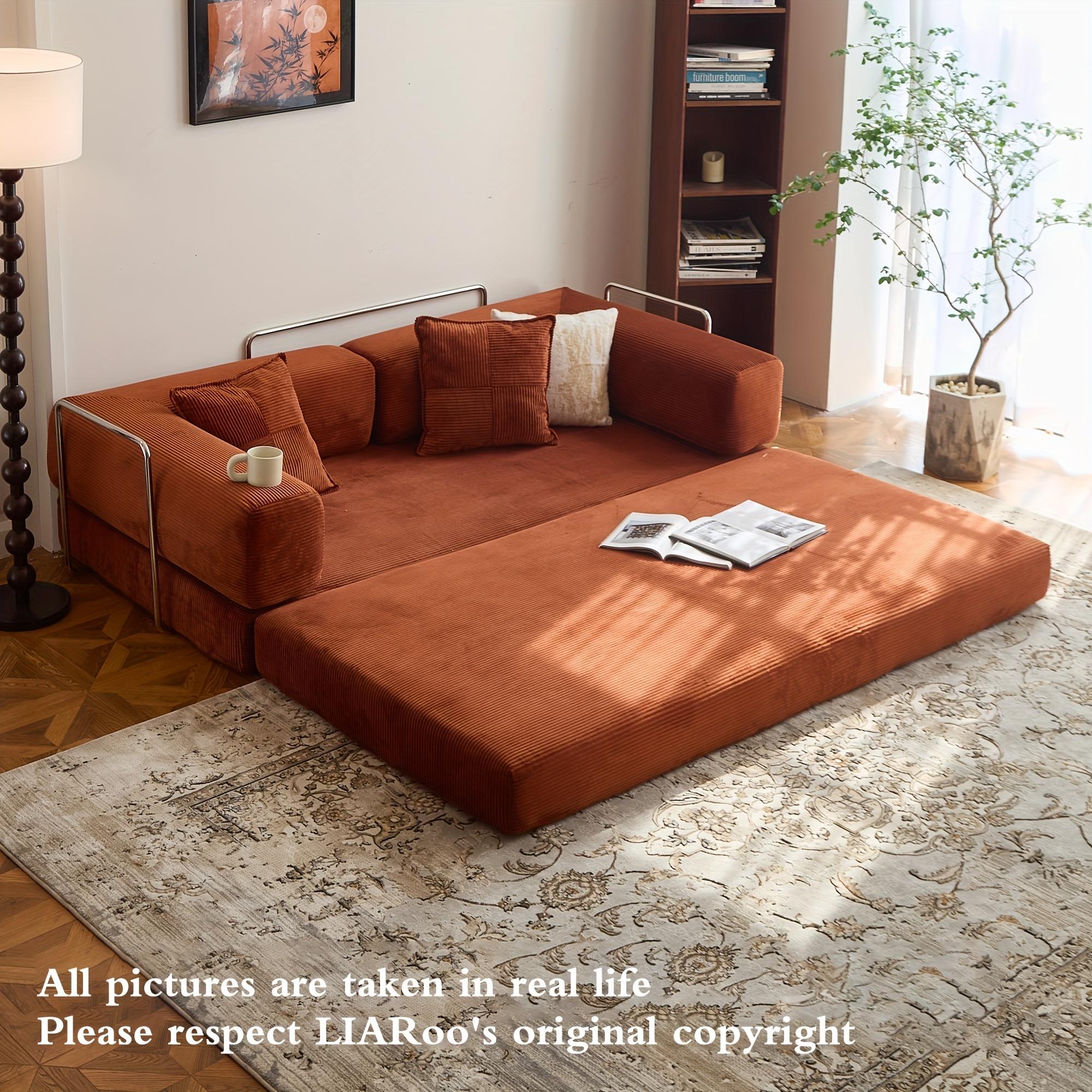 78.8'' Sofa Bed Cloud Couch Corduroy Upholstered Sectional Convertible Multi-Functional Floor Sofa for Living Room & Apartment Furniture