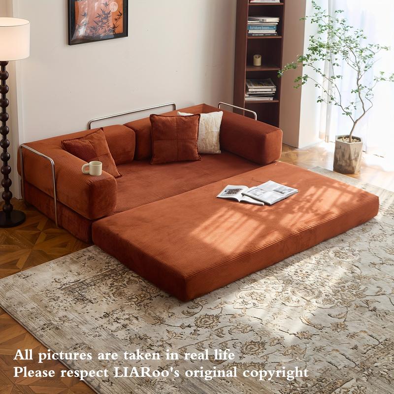 78.8'' Sofa Bed Cloud Couch Corduroy Upholstered Sectional Convertible Multi-Functional Floor Sofa for Living Room & Apartment Furniture