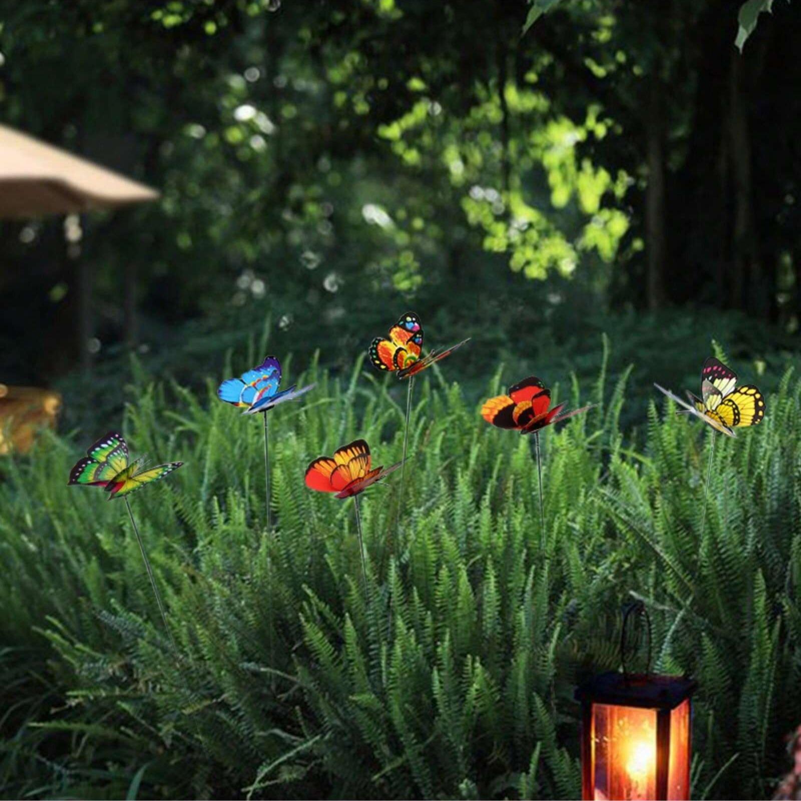 10-Piece Colorful Garden Butterfly Decorative Stakes, Waterproof Butterfly Garden Decoration, 3D Butterfly Party Decorations