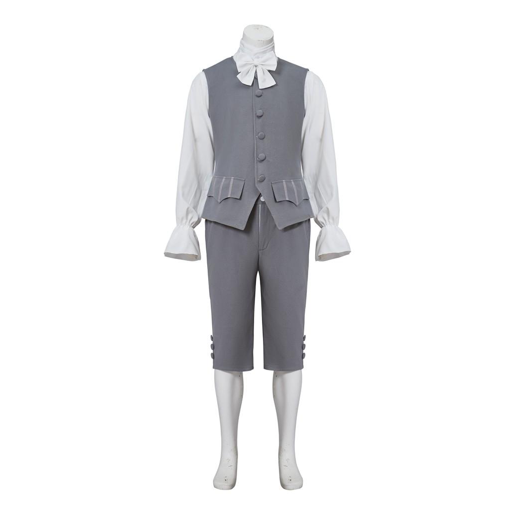 Men's medieval regency period swallowtail vest suit, Victorian Rococo style clothing, full uniform set