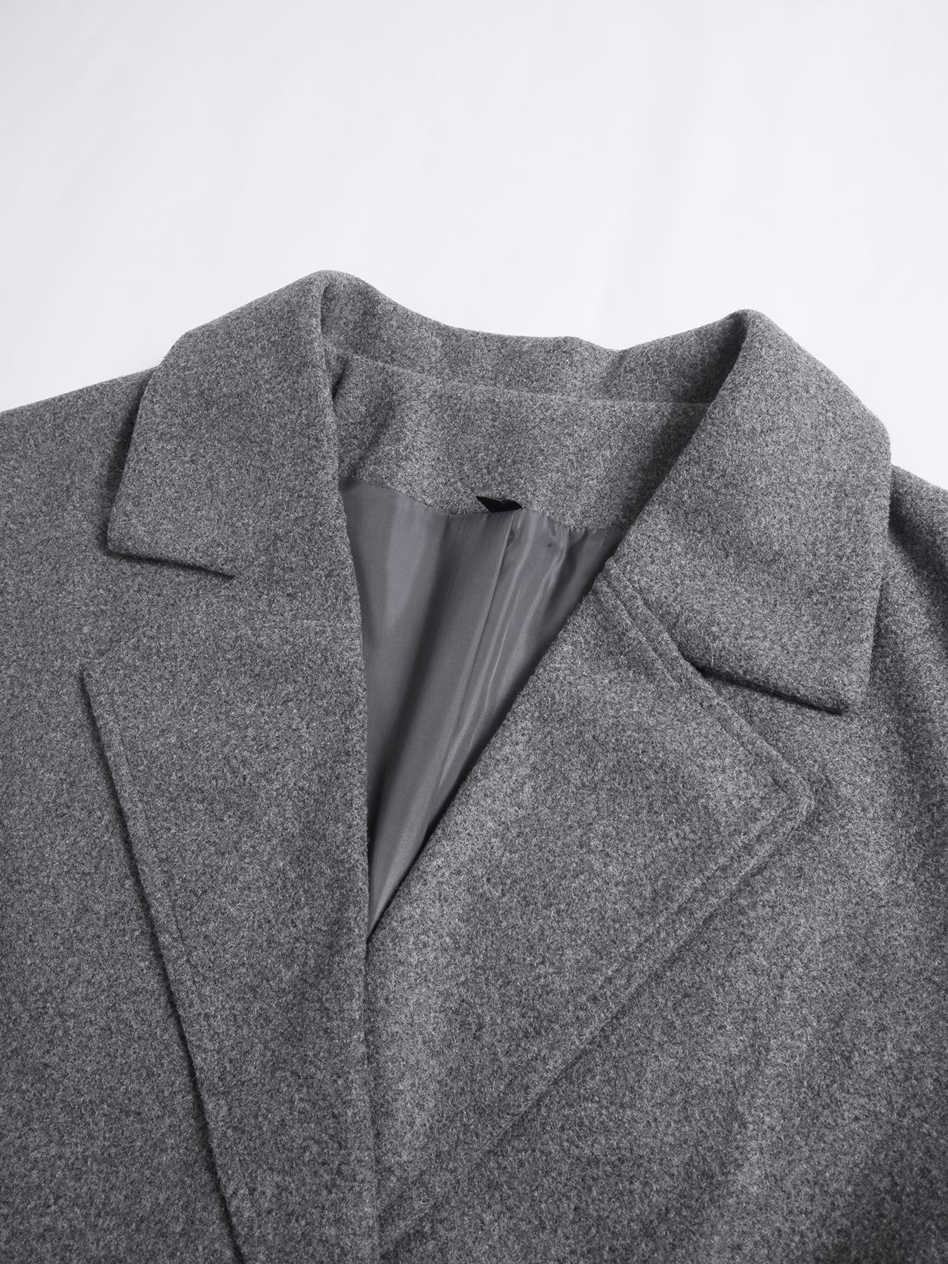 Women's Long Woolen Coat Jackets, Casual Loose-Fitting Overcoat with Double Button Front, Fall & Winter Fashion Outerwear for Women