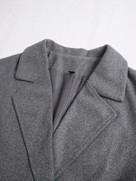 Women's Long Woolen Coat Jackets, Casual Loose-Fitting Overcoat with Double Button Front, Fall & Winter Fashion Outerwear for Women