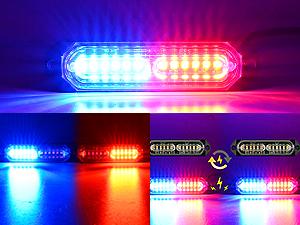 Nilight 8PCS Led Strobe Lights 12LED Red Blue Light 12V 24V Surface Mount Flashing Warning Hazard Beacon Lights Ultra Slim Sync Feature Mini Grille for Cars Trucks Off Road Vehicles SUV