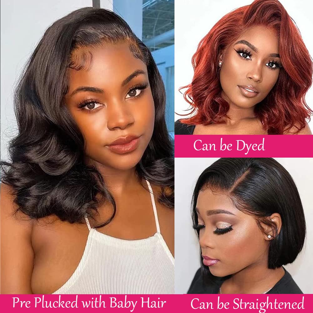 14inch Glueless Wigs 6x4 5x5 7x5 9x6 Human Hair Pre Plucked Body Wave Glueless Wig Lace Pre Cut 6x4 Lace Closure New Upgraded No Glue Wigs for Women Human Hair Natural Hairline