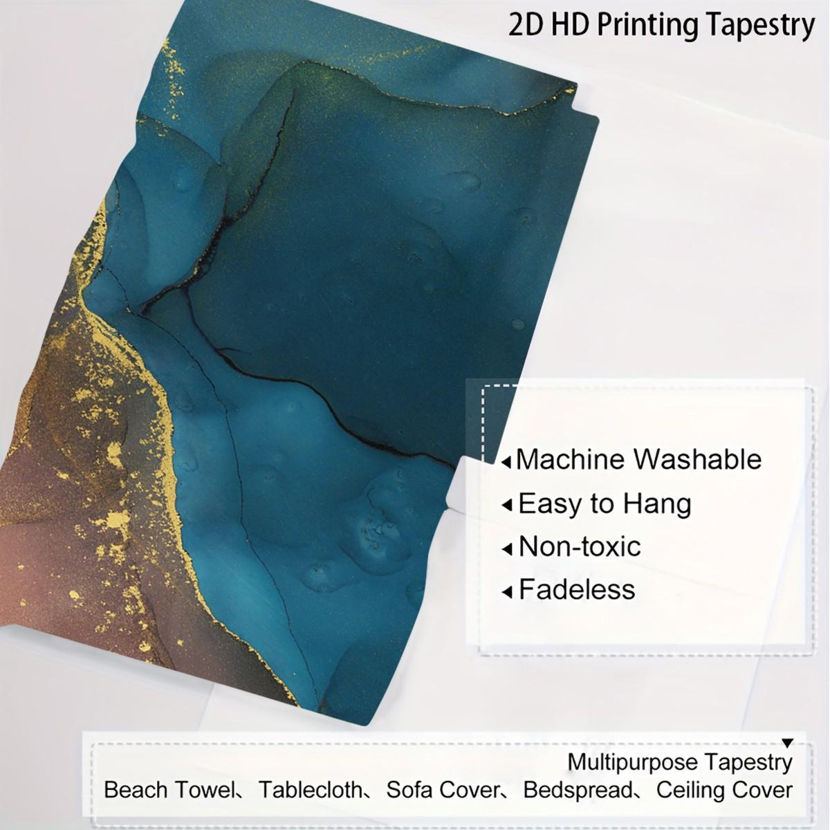 Fluid Ink Art Wall Tapestry, Niche Watercolor Texture Design, Natural Drape Strong Atmosphere, Perfect for Influencer Bedroom Backdrop Wall Decor