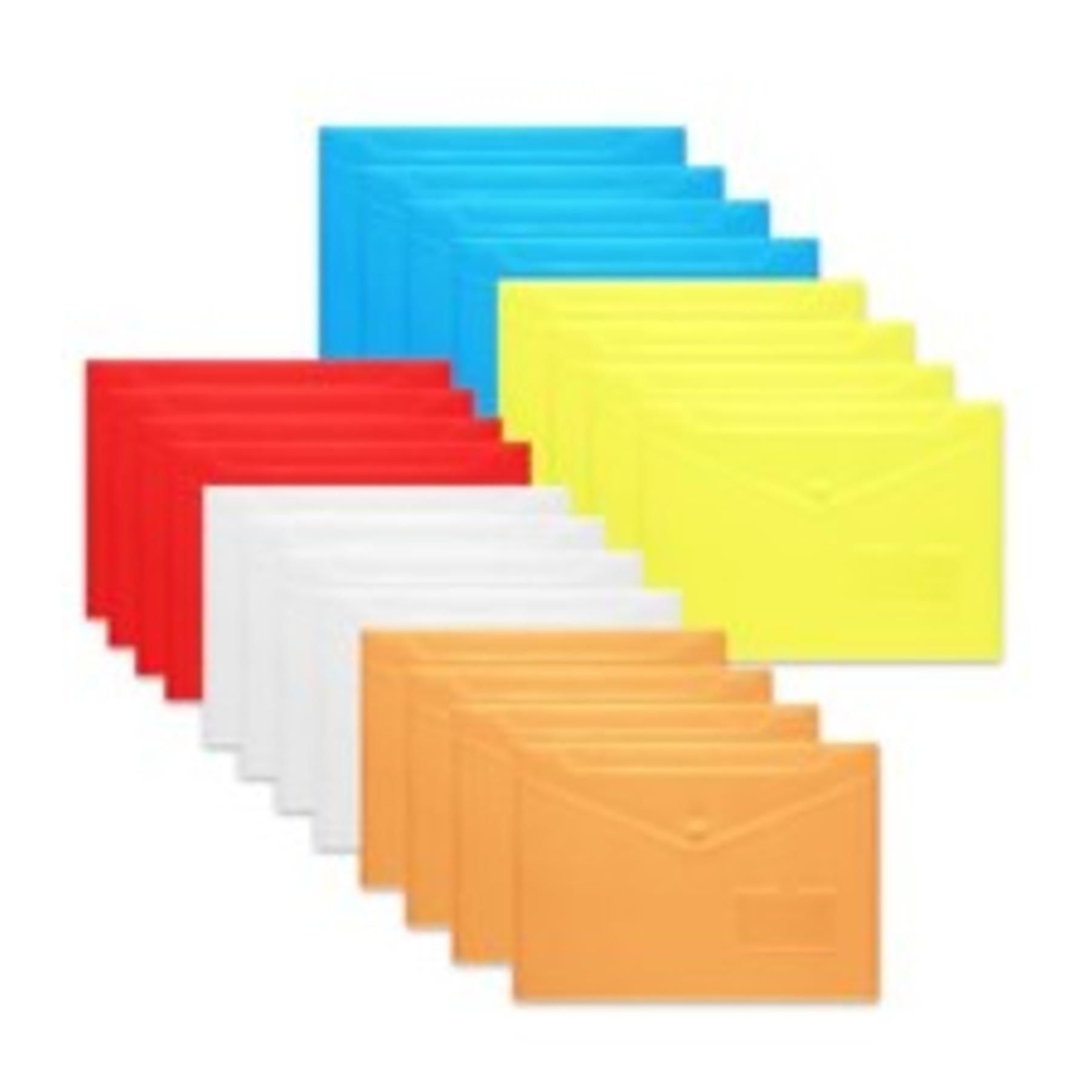 10 Pack Clear Plastic Envelopes with Snap Closure & Label Pocket, Reusable Waterproof Poly Envelopes for A4, US Letter Size, Important Document