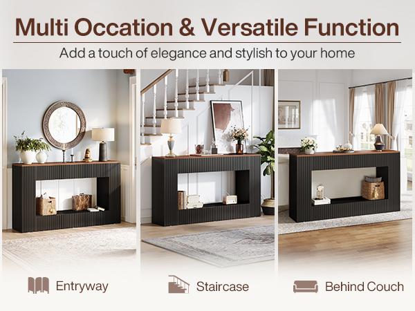 LITTLE TREE Modern Console Table, 55-Inch Wood Entryway Table with Storage, Narrow Long Sofa Table Behind Couch Table for Living Room, Foyer, Hallway LITTLE TREE Modern Console Table, 55-Inch Wood Entryway Table with Storage, Narrow Long Sofa Table Behind Couch Table for Living Room, Foyer, Hallway