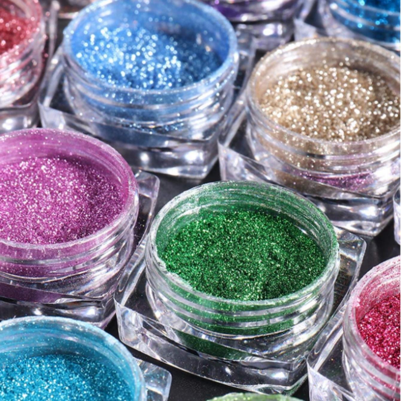 Random Color Magic Mirror Powder, 23pcs/set Metallic Chrome Mirror Nail Glitter Pigment, Luxury Parts Nail Art Decorations, DIY Nail Charms, Nail Supplies, Diy Nail Kit