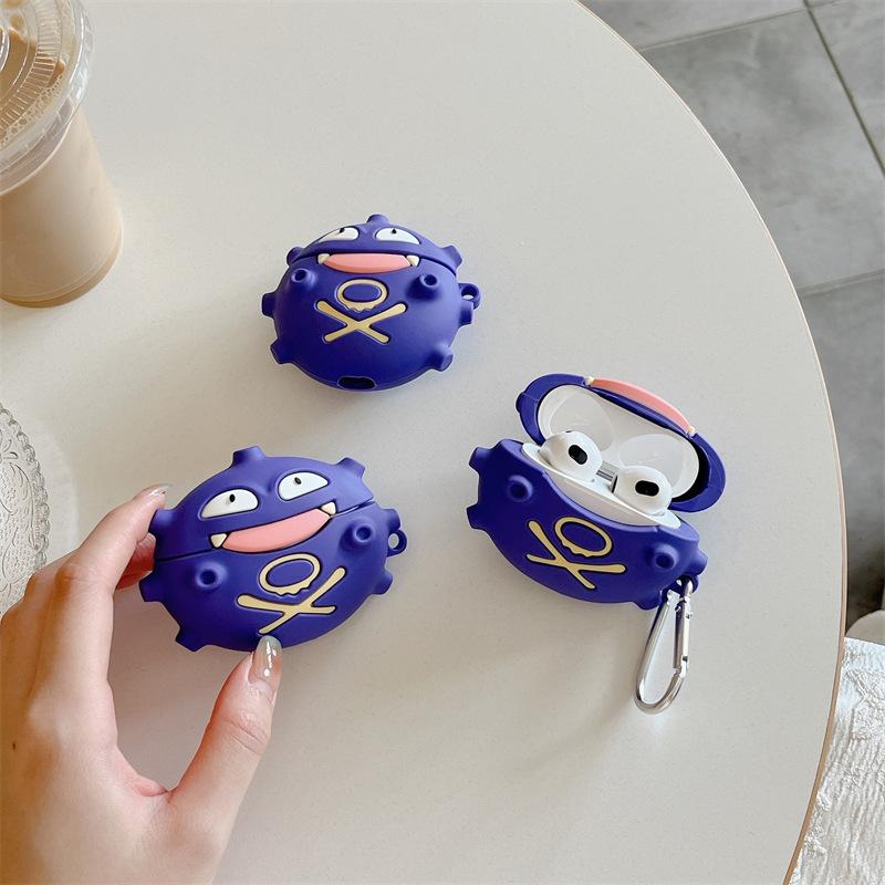 1 Koffing headphone case,Cute wireless Bluetooth earphone case, drop resistant, durable and stylish accessory, suitable for AirPods pro3/1/2/3/4/pro/pro2(Different models may have different shapes)
