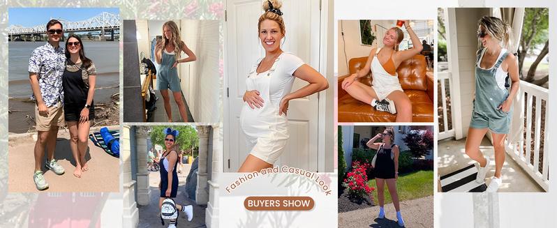 Tanming Women's Summer Bib Shortalls Casual Short Overalls Jumpsuits Rompers with Pockets and Adjustable Strap