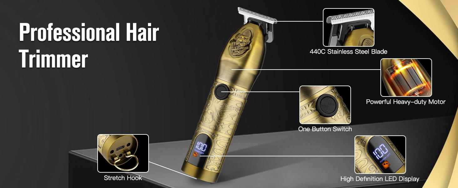 2024 Suttik Professional Hair Clippers for men ，hair clipper set gifts for father & Electric Shavers Razor & Beard Trimmer Hair Trimmer for Men Haircut,3 in 1 Cordless Men's Hair Cutting Kit Barber Clippers and Trimmers Set LCD Display Outdoorfun Comfort