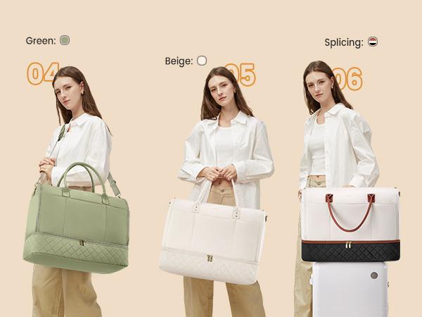 【Valentine's Day Gift】LOVEVOOK Hanging Suitcase Suit Bag for Women with Shoe Compartment and Toiletry Pouch, Convertible 2 in 1 Garment Bag, Waterproof Weekender Bag with Toiletry Bag, Carry On Travel Duffel Bag for Business Trip, Wedding