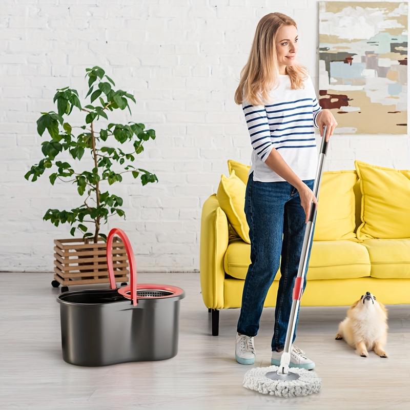 Mop And Bucket Set with 360° Rotatable Mop 3 Microfiber Heads 61-Inch Adjustable Handle Efficient Cleaning Supplies Mop And Bucket Set with 360° Rotatable Mop 3 Microfiber Heads 61-Inch Adjustable Handle Efficient Cleaning Supplies