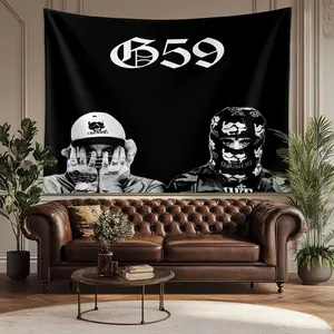 G59 Inspired Backdrop Streetwear Tapestry Wall Hanging, Urban Photography Background, Polyester Wall Decor for Bedroom, Living Room, Gaming Room, Studio, Party Decoration
