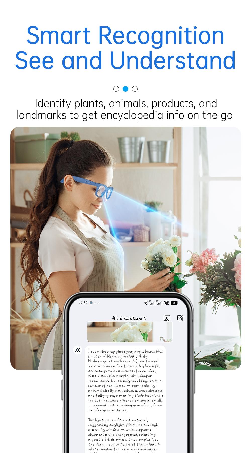 2026 New Smart Glasses Aimb S2 Max, HD Camera, Ai Translation, Video Recording, Bluetooth-compatible Music, Blue Light Blocking, Unisex Daily Wear, Multifunctional Smart Glasses