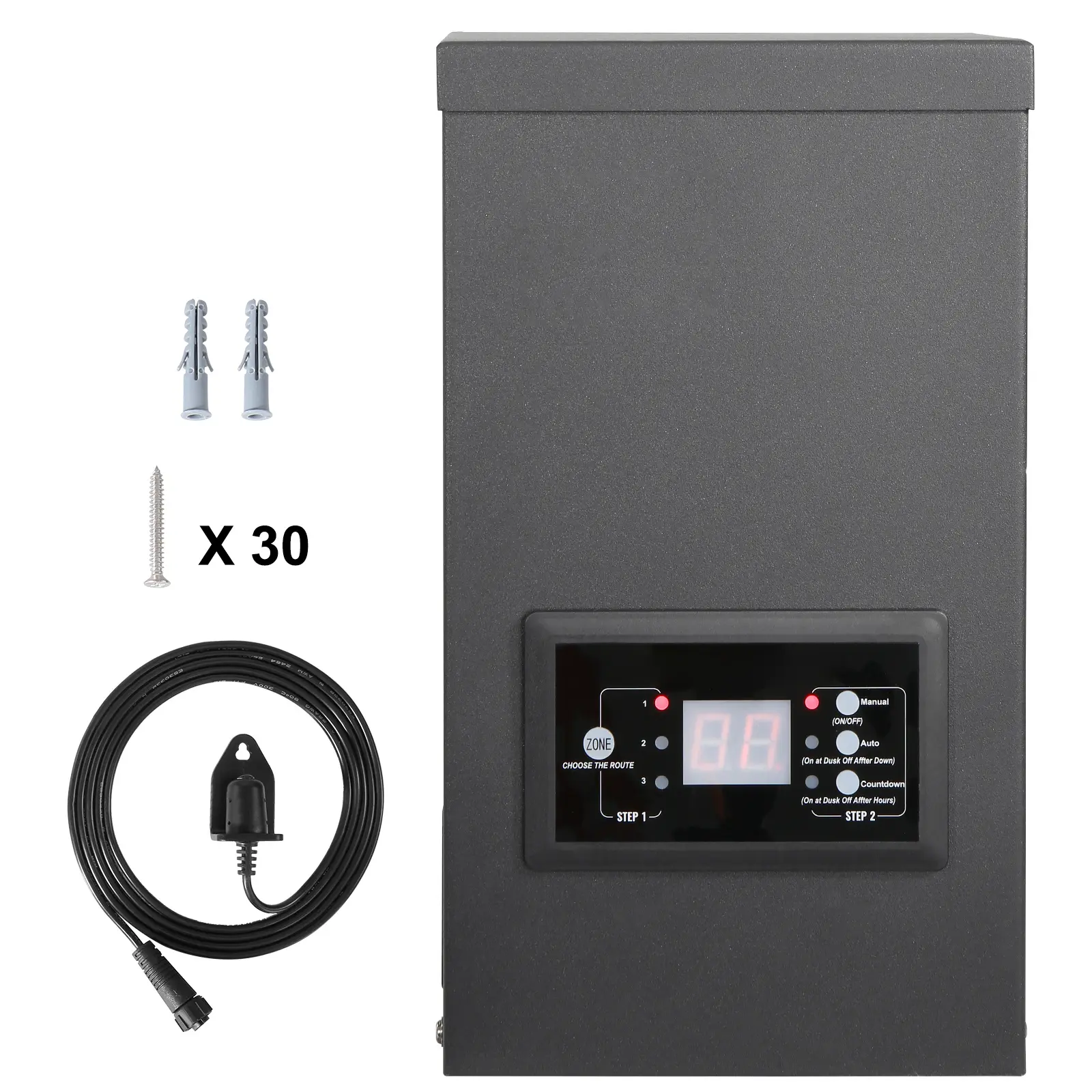 300W Low Voltage Landscape Transformer with Timer and Photocell Sensor, Waterproof Landscape Lighting Transformer, 120V AC to 12V/14V AC for Outdoor, Spotlight, Pathway Light, Pool light, ETL