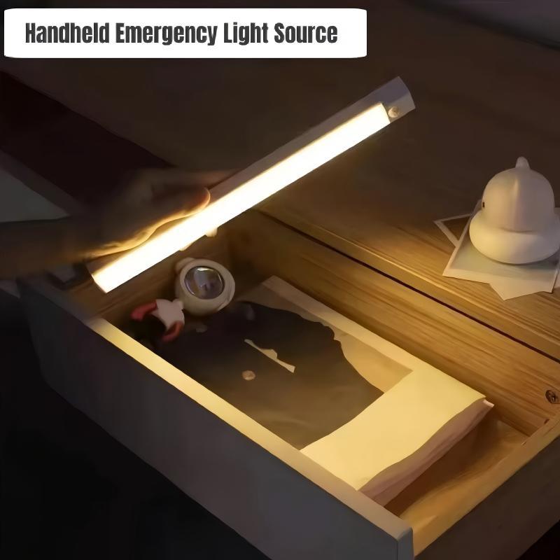 Smart Motion Sensor LED Strip Light, Self-Adhesive Rechargeable Night Light Motion Sensor Lamp for Cabinet, Wardrobe and Drawer, Wall-Mounted Low-Voltage Lighting Fixture
