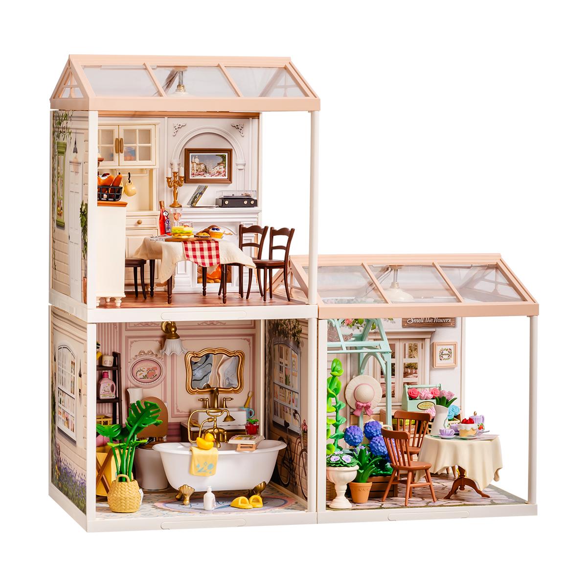 Rolife DIY Miniature Dollhouse Kit Super Store Series Plastic Building Blocks Kits Mini Dollhouse Plastic Tiny Room Craft